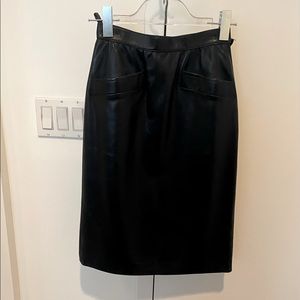 YSL Yves Saint Laurent Vintage Pencil Leather Skirt